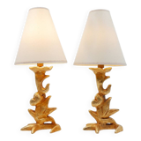 Sculptural Table Lamps with Plant Motif - G.Mathias, France, 1980s