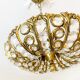 Suspension vintage Palwa en laiton massif & cristal