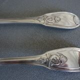 Silver metal salad cutlery, silver