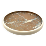 Alvino Bagni, white marbled ceramic centerpiece / vide poche, ca. 1970