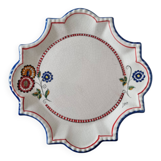 Beautiful vintage ceramic plate made in Spain, manufactured and