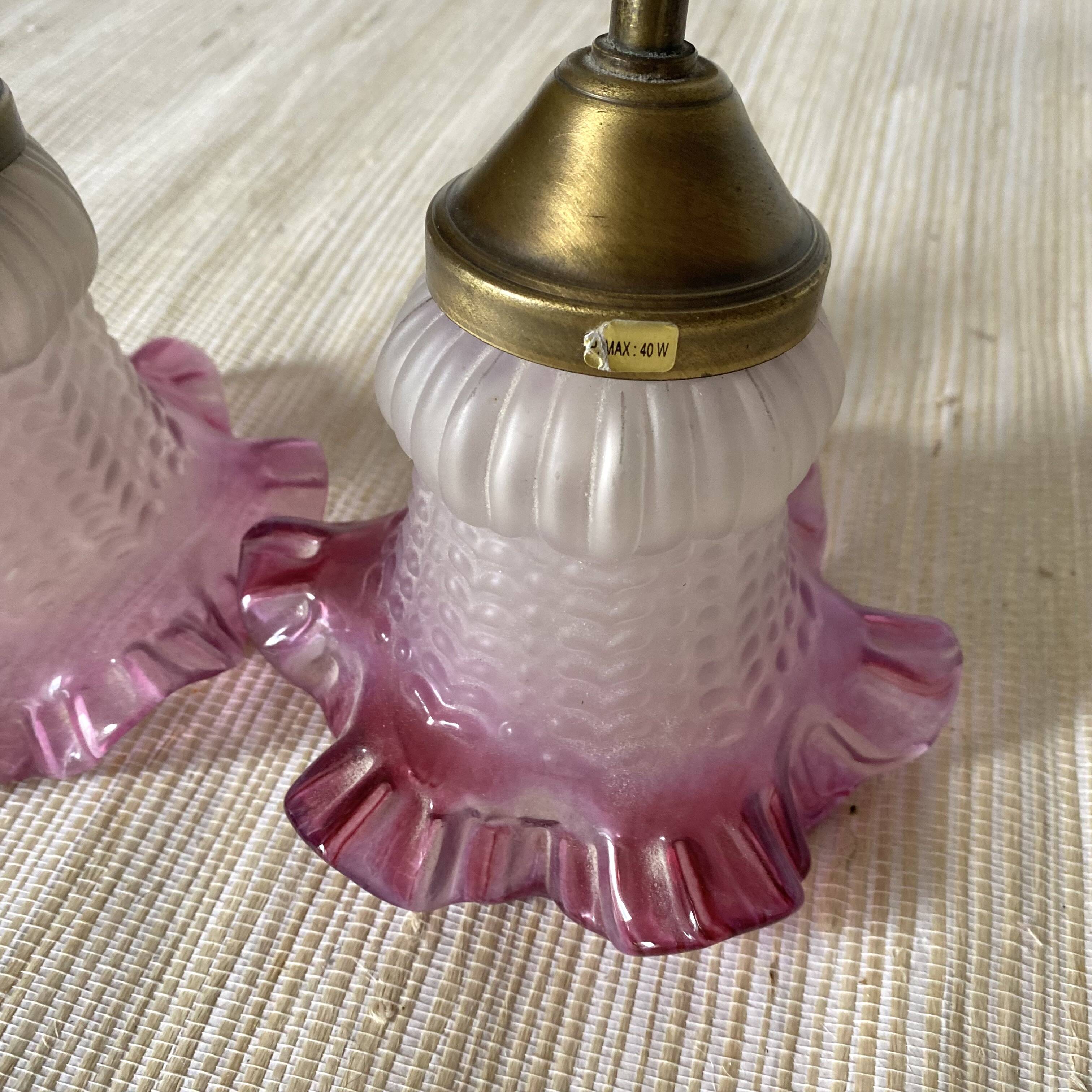Pair of retro style wall lights, tulips