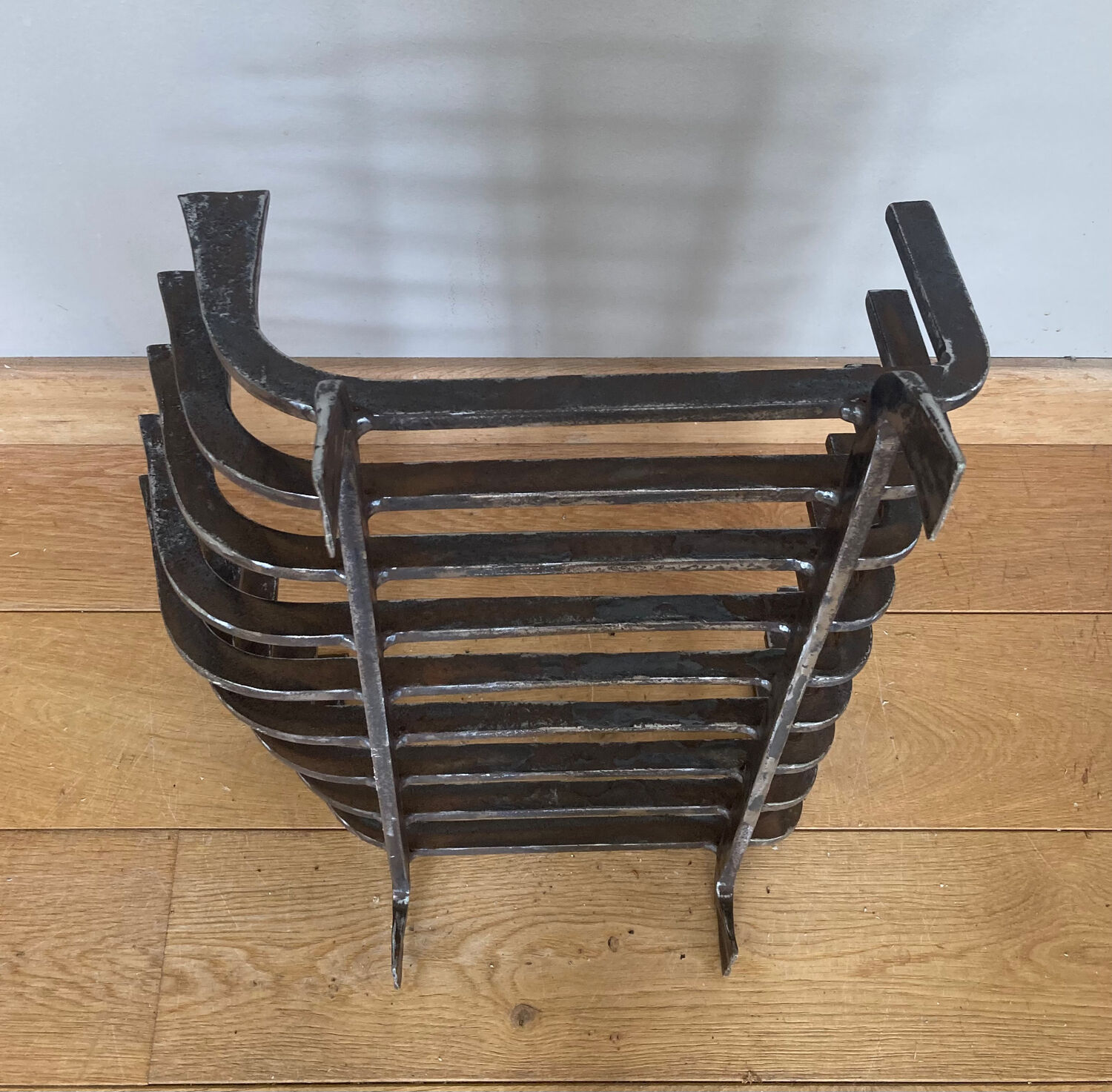 Large 19th century wrought iron log rack