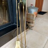 Pelle et pince pour cheminée en laiton
