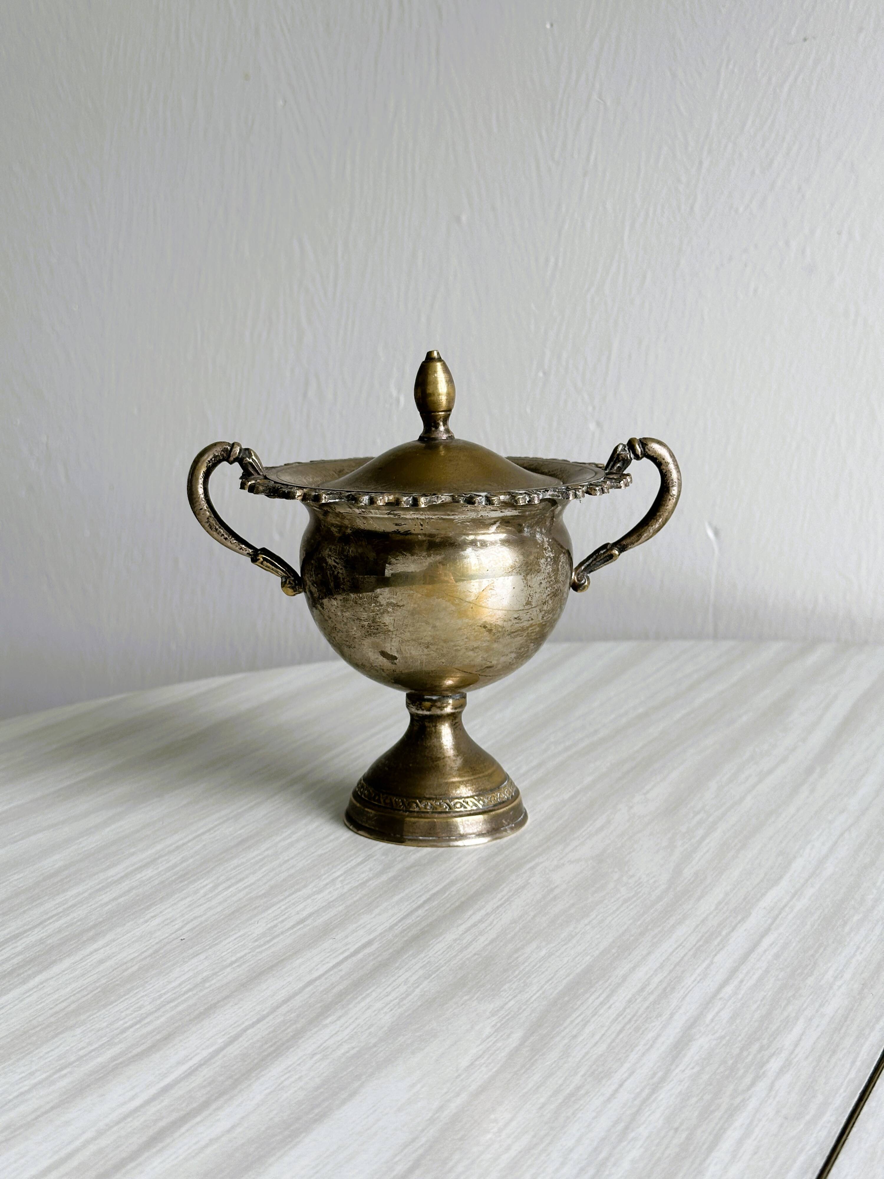 Antique silver-plated sugar bowl