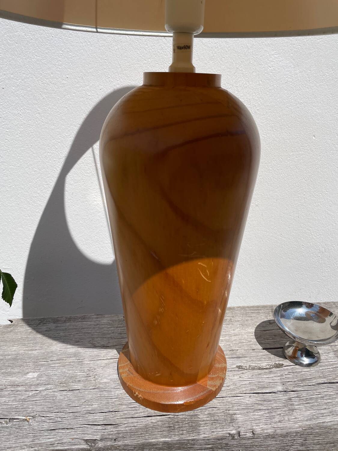 Large wooden lamp from IKEA, vintage design, 1980s