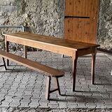 Pair of old benches in solid oak