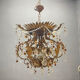 Italian Tole Murano Glass Chandelier 1960’s 