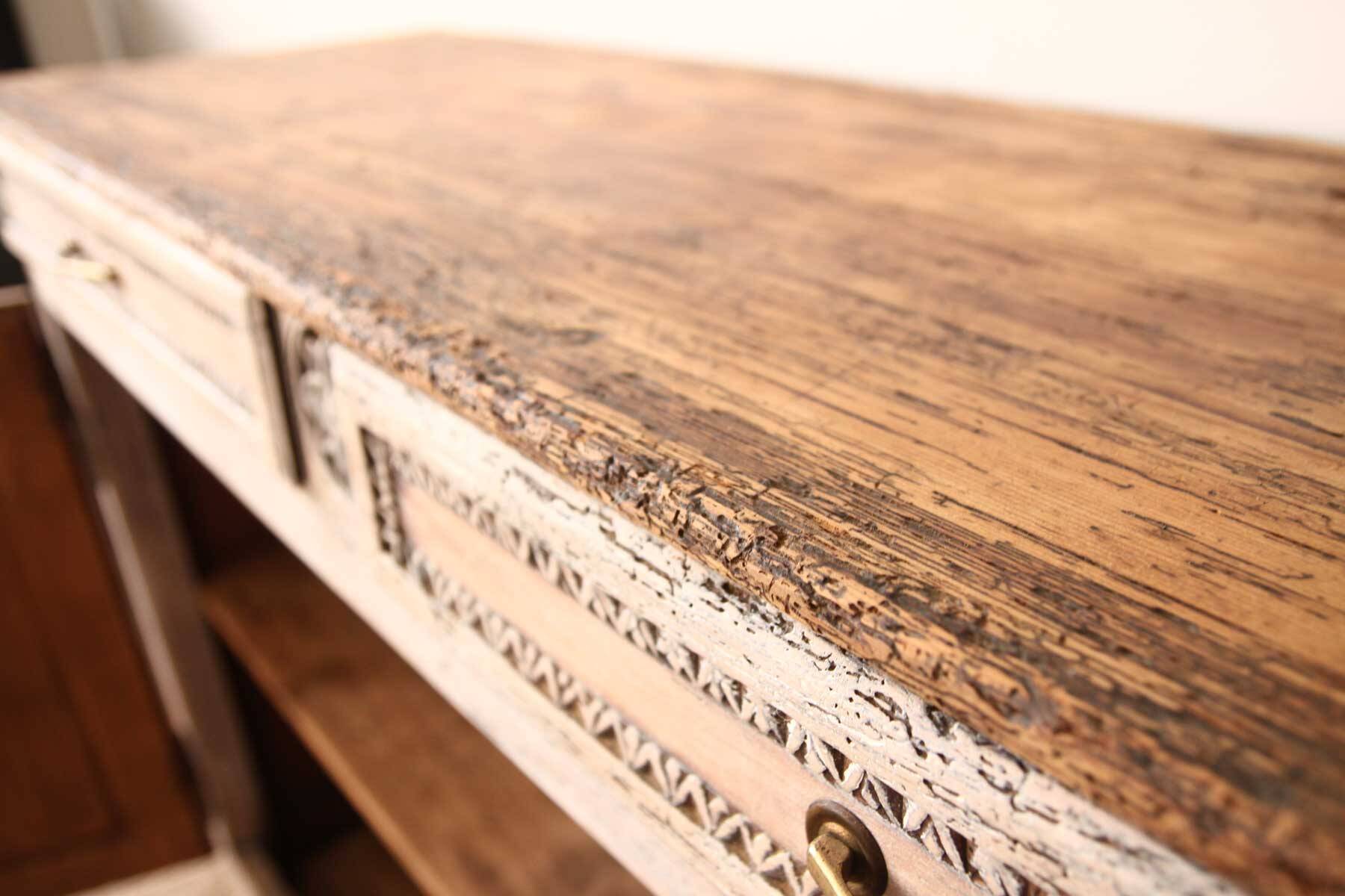 Patinated and sculpted buffet