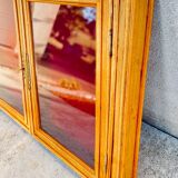 Wooden wall display cabinet with glass door