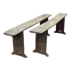 Pair of 1930s benches in elm and chestnut