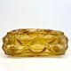 Plafonnier carré en verre jaune motif floral - 23 x 23 cm