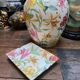 Ensemble porcelaine Lancel bouquets de Lys colorés vase et cendrier vide poche