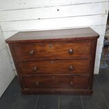 English style mahogany chest of drawers with 3 drawers