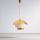 Large brass pendant with engraved opaline glass