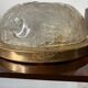 Pair of glass and gold brass ceiling lights, 1970s