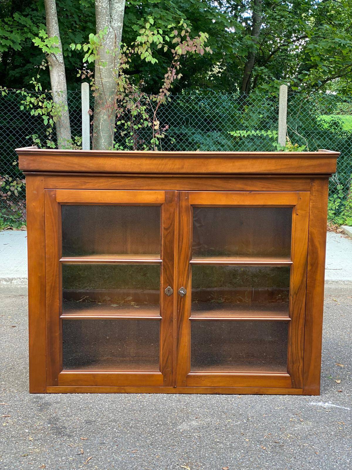 19th century Louis Philippe solid wood display case