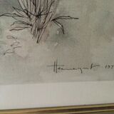 Framed watercolour by F. Hennequet - Reunion Island 1979