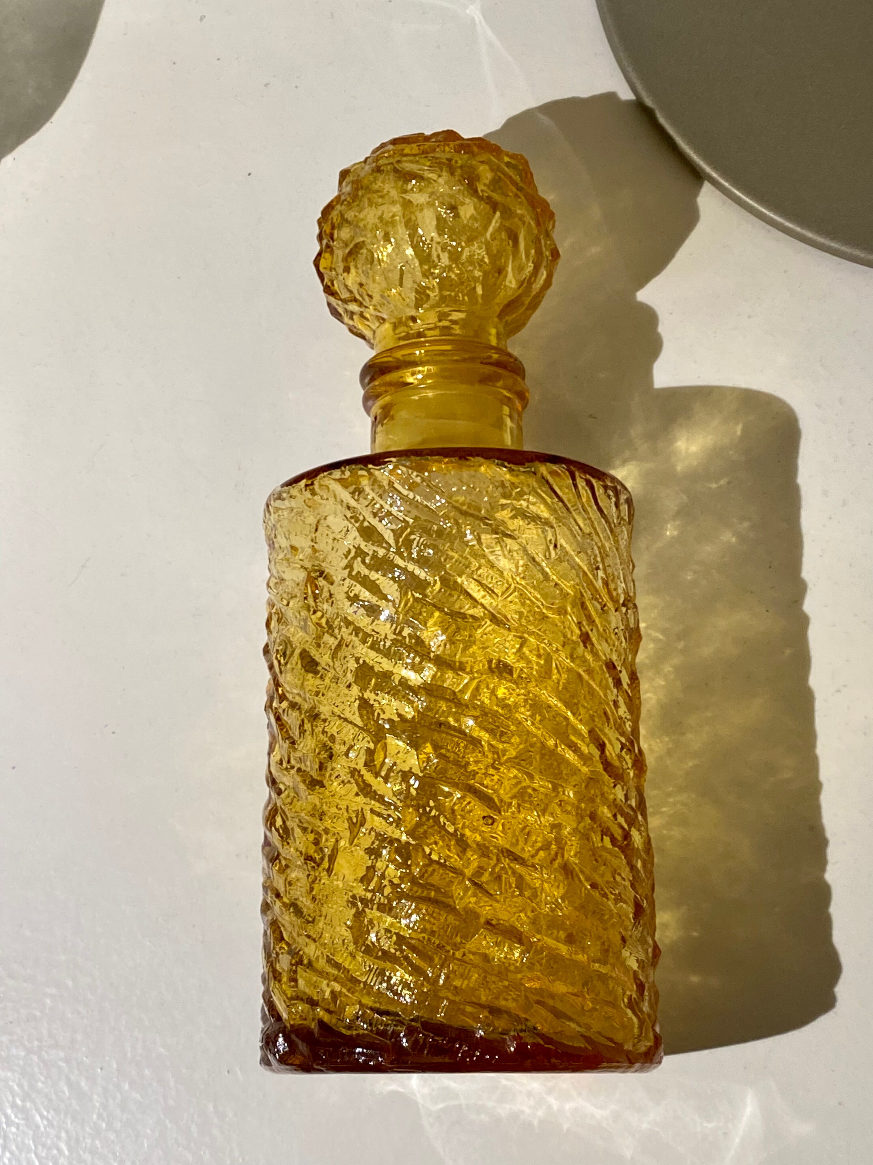 Bottle bottle amber glass textured vintage 70s