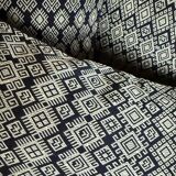 Navy blue and beige Kachin cushion cover (RIDA)