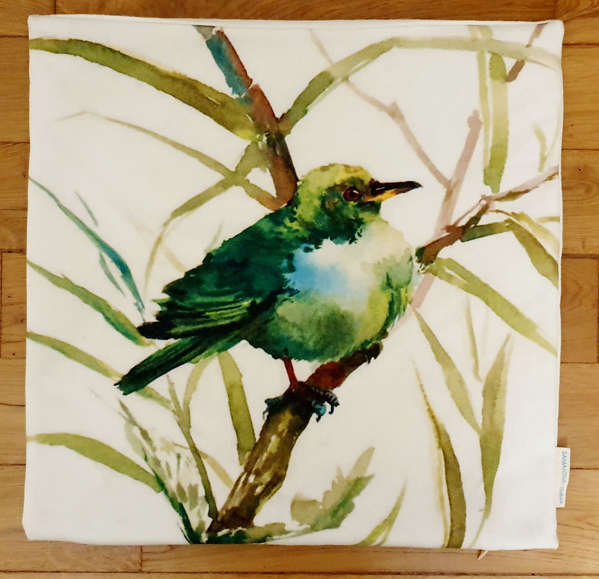 Housses de coussin en lin "oiseaux" Samantha & Emma