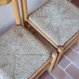4 vintage straw chairs