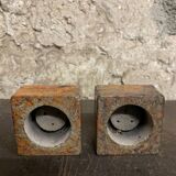 Pair of vintage candlesticks by spadaro – glazed ceramic