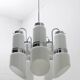 Vistosi Midcentury Italian Murano Glass and Steel "Incamiciato" Chandelier