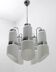 Vistosi Midcentury Italian Murano Glass and Steel "Incamiciato" Chandelier