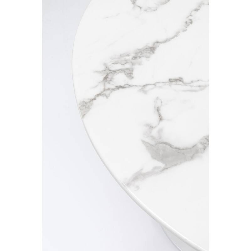 Tulip dining table in marble and lacquered steel 110cm. Seventies design