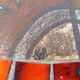 Table low enamelled lava and ceramic 60s signed JPG