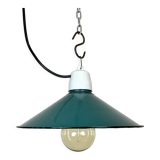 Industrial petrol enamel pendant light, 1970s