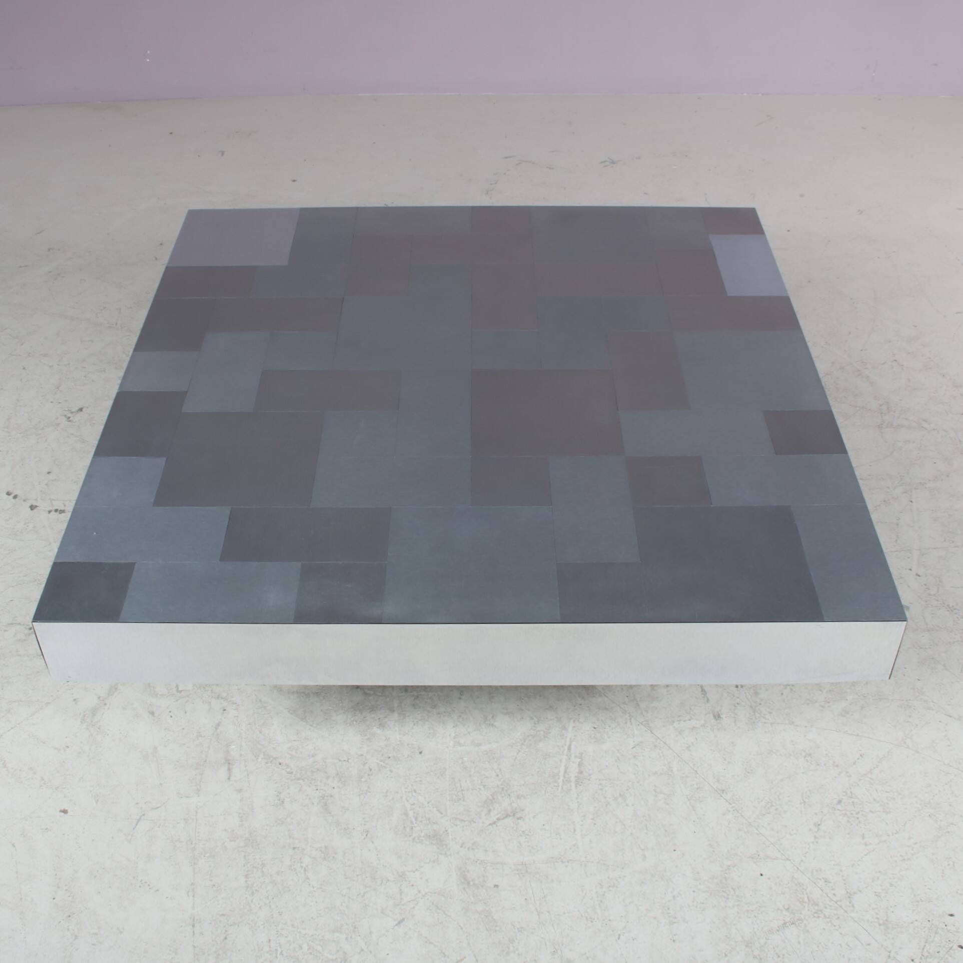 1970s Brushed aluminium coffee table from Italy