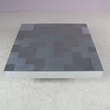 1970s Brushed aluminium coffee table from Italy
