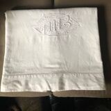 Antique cotton and linen sheet with the monogram M B