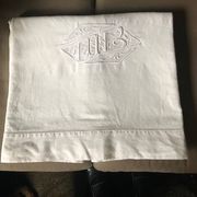 Antique cotton and linen sheet with the monogram M B