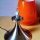 Paire de lampes space age en opaline orange et métal chromé