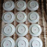 12 antique dessert plates in Chauvigny porcelain