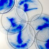 6 assiettes bleu cobalt Bormioli Rocco