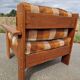Pair of brutalist pine armchairs circa 1960
