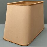 Lamp Le Dauphin black ceramic glazed, wicker canelé, imitation leather havana ~ 70's