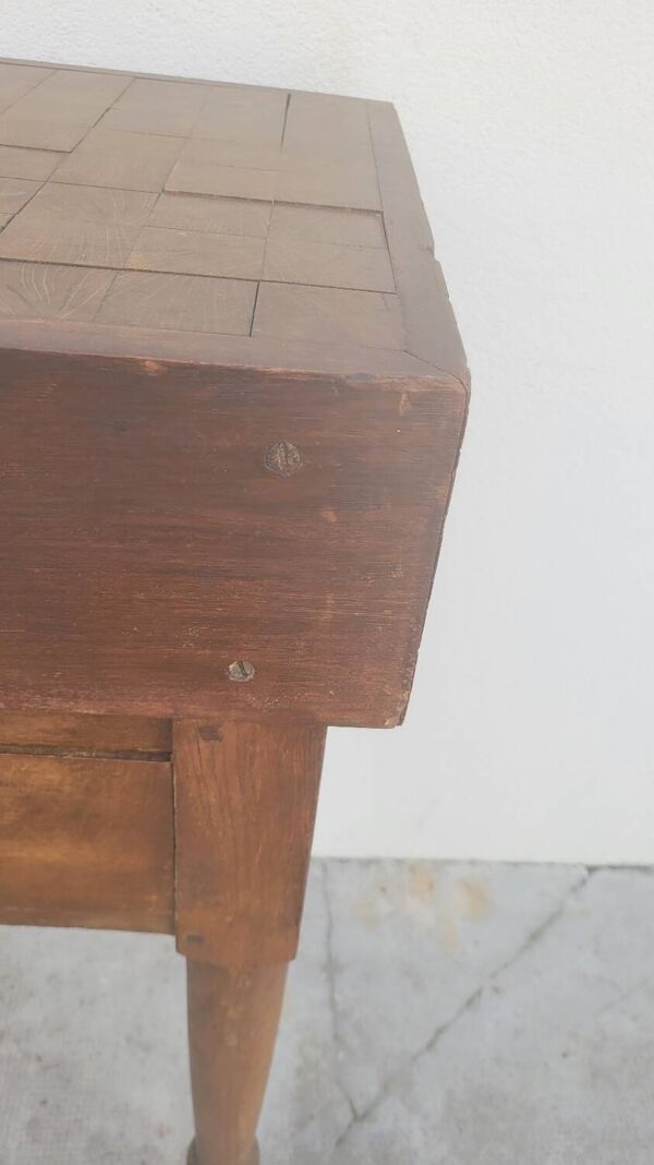 Billot de Boucher table de préparation en bois ancien