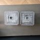 Pair of ceiling lights or moulded glass wall lights.