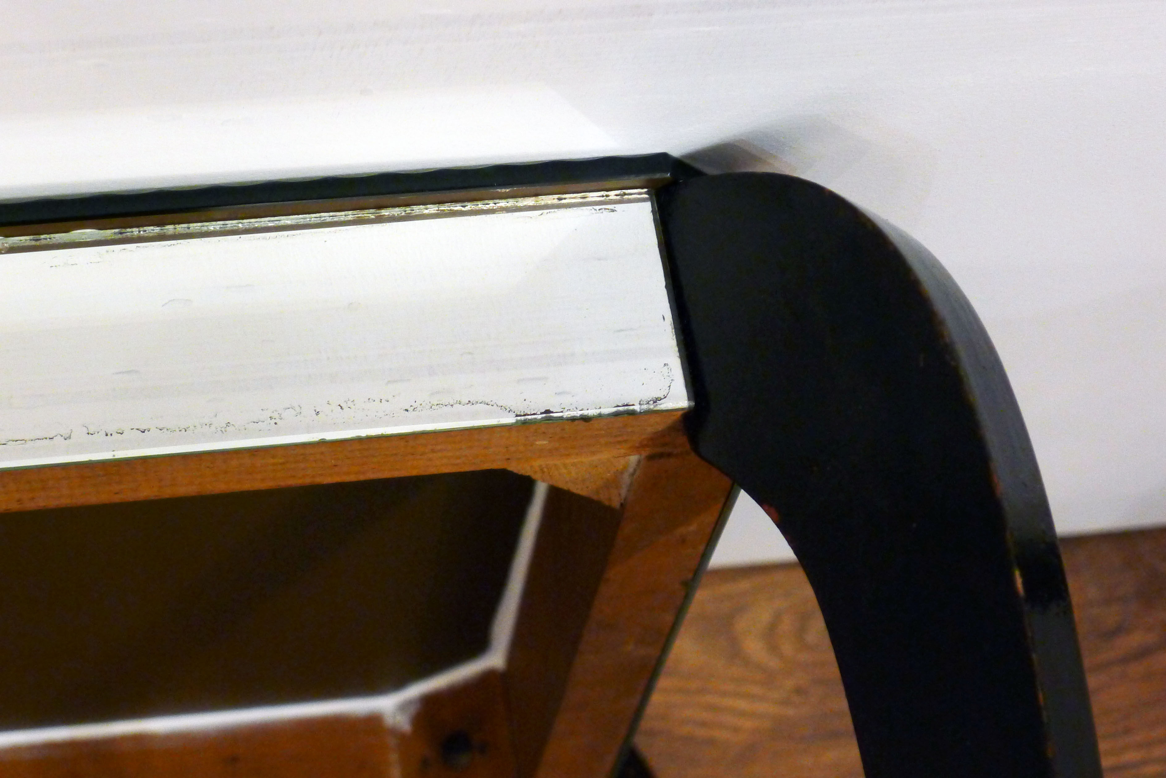 Mirror Art Deco coffee table - curved feet