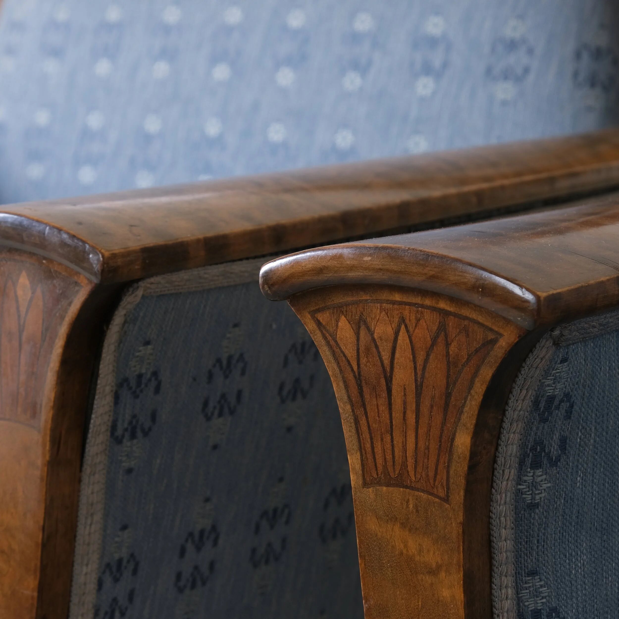 Chaises en satin de bouleau Biedermeier | Suède | ensemble de 2