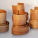 Four wall sconces in pine veneer model 4408 by Translandia - Denmark 1970s.