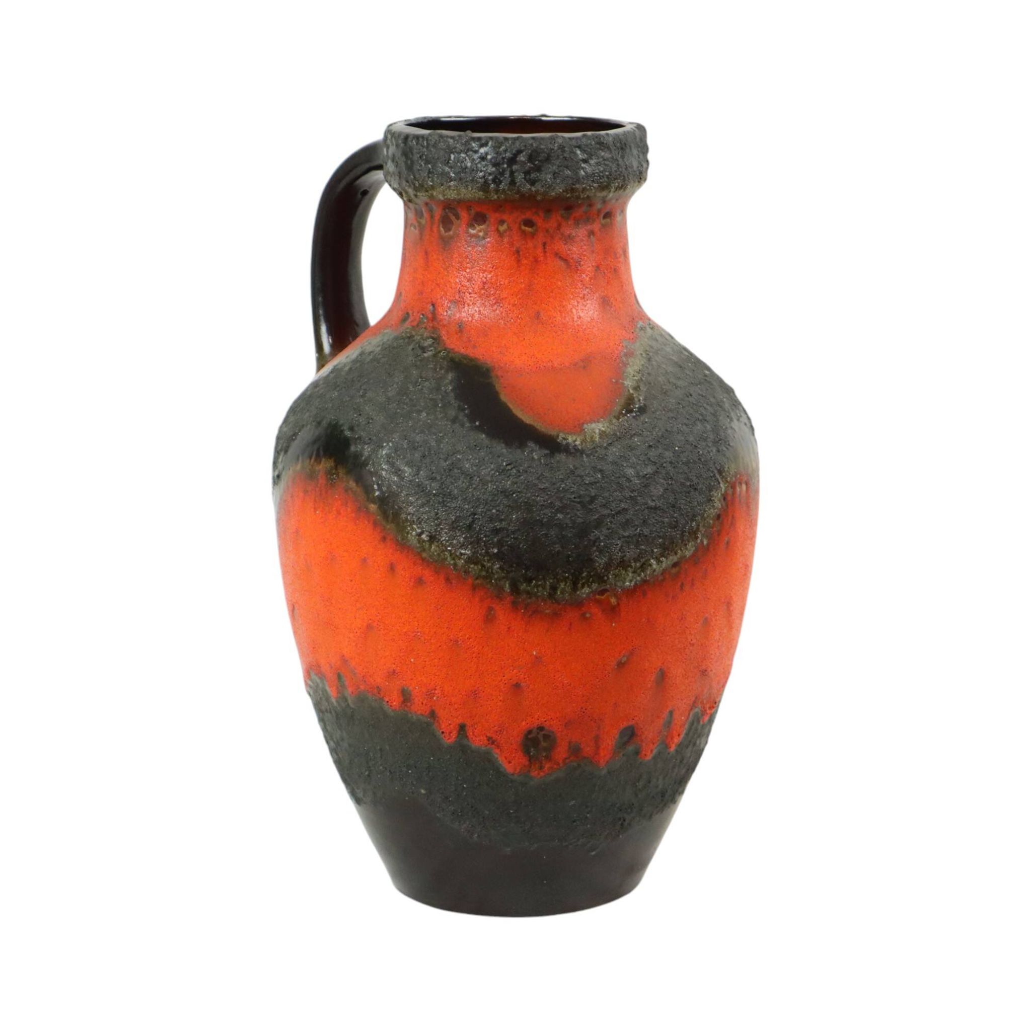 Large Orange Fat Lava Vase West Germany Carstens 7315-45