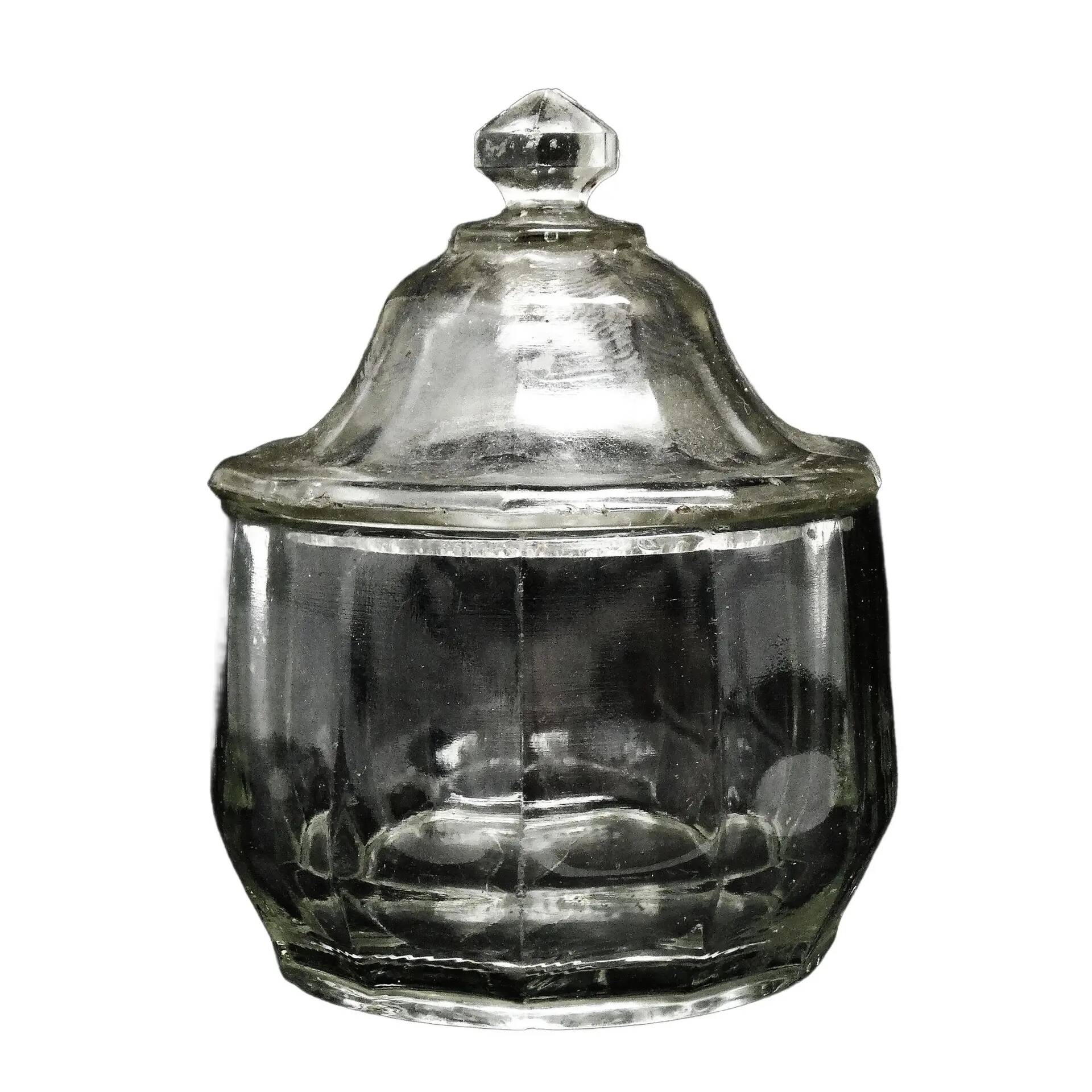 Sugar bowl, Art Deco, pressed glass, Germany, 1950s