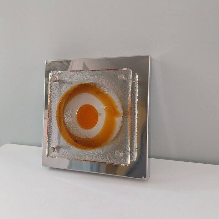 Pair of Italian Mazzega glass wall lights