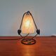 Art Deco night light in wrought iron and satin glass signed Degué